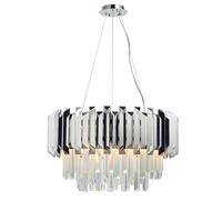 Loops Ceiling Pendant Light Clear Crystal & Polished Stainless Steel 6 x 40W E14 in Metallics Loops Metallics