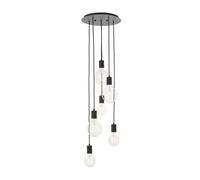 Loops Ceiling Pendant Light Matt Black 6 x 10W LED E27 Dimmable Six Lights Loops Black