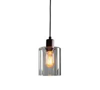 Loops Ceiling Pendant Light Matt Black & Clear Glass 10W LED E27 Dimmable Loops Black