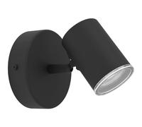 Loops Ceiling Spotlight, Bathroom Light Fixture, 11.5 cm Height, Black, Modern Style, GU10 Cap Fitting, IP44 Rated, Indoor Use, Mains-Powered