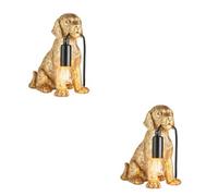 Loops Charming 2 Pack Vintage Gold Labrador Puppy Table Lamps For Cozy Lighting