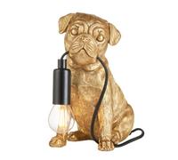 Loops Charming Vintage Gold Pug Puppy Table Lamp For Stylish Home Decor