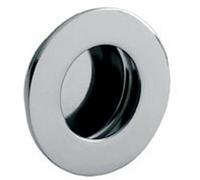 Loops Circular Low Profile Recessed Flush Pull 80mm Diameter Bright Stainless Steel