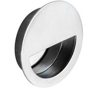 Loops Circular Low Profile Recessed Flush Pull 90mm Diameter Bright Stainless Steel