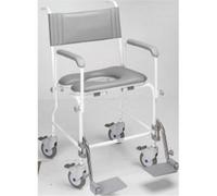 Loops Comfortable Attendance Propelled Shower Commode Chair With 19 Inch Seat Width And 4 Braked Castors