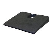 Loops Comfortable Black Wedge Foam Cushion For Posture Support - 430X380mm With Washable Cover