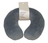 Loops Comfortable Memory Foam Travel Neck Pillow With Soft Velour Cover In Grey