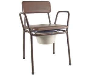 Loops Comfortable Stackable Commode Chair With Padded Backrest For Bedroom And Bathroom Use