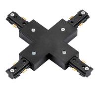 Loops Commercial Track Lighting Cross X-Connector - 182 x 182mm - Black Pc Rail System Loops Black