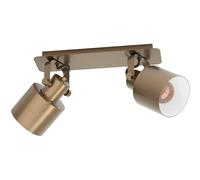 Loops Contemporary Brushed Creme-Gold & White Double Ceiling Spotlight Loops Multicolor
