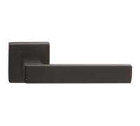 Loops Contemporary Flat Door Handle Set - Matt Black Sleek Lever On Square Rose