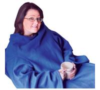 Loops Cozy Blue Polyester Fleece Blanket With Oversized Sleeves For Ultimate Comfort