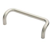 Loops Cranked Door Pull Handle 19mm Dia 225mm Fixing Centres Satin Steel in Metallics Loops Metallics