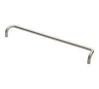 Loops Cranked Door Pull Handle 19mm Dia 600mm Fixing Centres Satin Steel in Metallics Loops Metallics