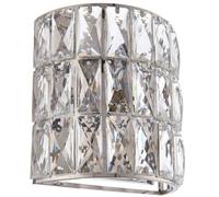 Loops Crystal LED Wall Light Chrome & Clear Glass Shade Pretty Dimmable Lamp Fitting Loops Clear