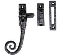 Loops Curly tail Casement Window Fastener 124 x 80mm Black Antique Window Fitting Loops Black