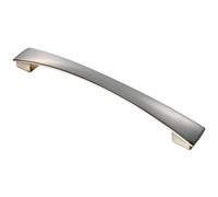Loops Curved Bow Pull Handle 218.5 x 26mm 192mm Fixing Centres Satin Nickel in Metallics Loops Metallics