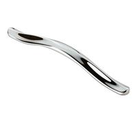 Loops Curved Cupboard Pull Handle With Ridge 192mm Fixing Centres Polished Chrome