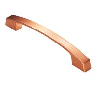 Loops Curved Flat Faced Cupboard Pull Handle 160mm Fixing Centres Satin Copper