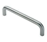 Loops D Shape Cabinet Pull Handle 106 x 10mm 96mm Fixing Centres Satin Steel in Metallics Loops Metallics
