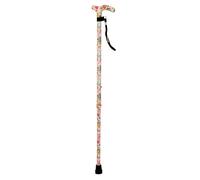 Loops Deluxe Ambidextrous Foldable Walking Cane - 5 Height Settings - Floral Pattern Loops Multicolor