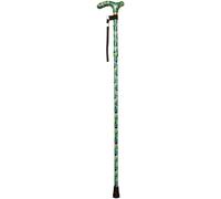 Loops Deluxe Ambidextrous Foldable Walking Cane - 5 Height Settings - Peacock Design Loops Multicolor