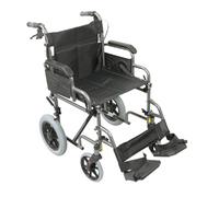Loops Deluxe Attendant Propelled Steel Wheelchair - Compact Foldable Design - Hammered in Metallics Loops Metallics