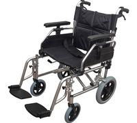Loops Deluxe Attendant Propelled Transit Wheelchair - Nylon Seat - 150kg Weight Limit Loops Multicolor