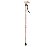 Loops Deluxe Floral Pattern Folding Walking Cane With 5 Height Adjustments