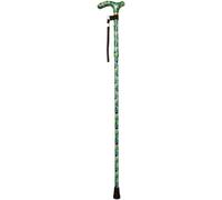 Loops Deluxe Foldable Walking Cane With Peacock Design - Adjustable Height For Comfort