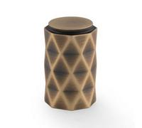 Loops Diamond Cylinder Cupboard Door Knob - 20mm Diameter - Antique Brass Pull Handle