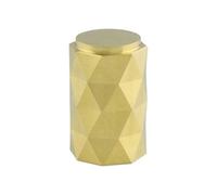 Loops Diamond Cylinder Cupboard Door Knob - 20mm Diameter - Satin Brass Pull Handle