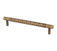 Loops Diamond T Bar Pull Handle - Antique Brass - 160mm Centres Solid Brass Drawer
