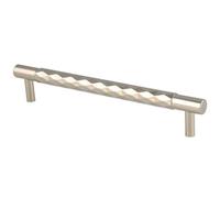Loops Diamond T Bar Pull Handle - Polished Nickel - 160mm Centres Solid Brass Drawer