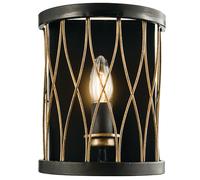 Loops Dimmable LED Wall Light Industrial Matt Black & Bronze Cage Hanging Lamp Fitting Loops Black