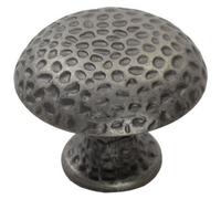 Loops Dimpled Mushroom Cupboard Door Knob 38mm Dia Antique Steel Cabinet Handle