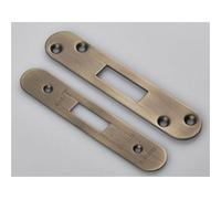 Loops Door Frame Forend Strike And Fixing Pack - For Deadlocks - Antique Brass Radius