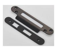 Loops Door Frame Forend Strike And Fixing Pack - For Sashlocks - Matt Black Radius