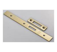 Loops Door Frame Forend Strike & Fixing Pack - Din Euro Deadlock - Brass Pvd Square