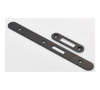 Loops Door Frame Forend Strike & Fixing Pack - Din Euro Deadlock - Matt Black Radius