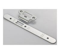 Loops Door Frame Forend Strike & Fixing Pack - Din Latch Bright Steel Radius 235X24mm