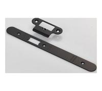 Loops Door Frame Forend Strike & Fixing Pack - Din Latch - Matt Black Radius 235X24mm
