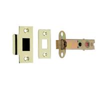 Loops Double Sprung Tubular Latches 96mm In Polished Brass And Satin Chrome Finish