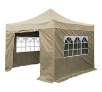 Loops Durable 2X2M Beige Pop-Up Gazebo With Side Walls For Outdoor Events