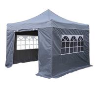 Loops Durable 3X3M Grey Pop-Up Gazebo With Waterproof Side Walls For Outdoor Events