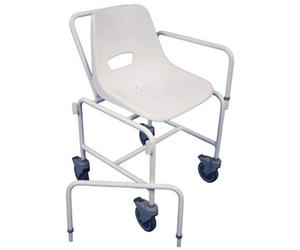 Loops Durable Attendant Propelled Shower Chair With Detachable Arms And 4 Braked Castors For Easy Cleaning