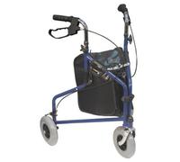 Loops Durable Blue Steel Walker With Puncture Proof Tyres - Supports Up To 115Kg