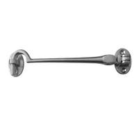 Loops Durable Brass Cabin Hook 300mm In Satin Chrome Finish - Hook & Eye Arm Lock