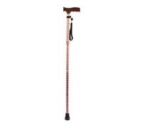 Loops Durable Brown Extendable Walking Stick With Engraved Pattern And Ergonomic Handle
