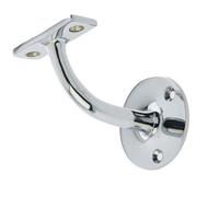 Loops Durable Solid Brass Handrail Brackets In Polished Chrome Finish - 64mm - Stair Bannister Holder